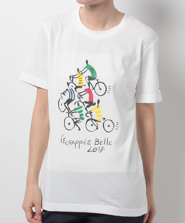 ルコックスポルティフ 2017ツールドフランス：ファンTシャツ（QL-0375TDF、ホワイト）