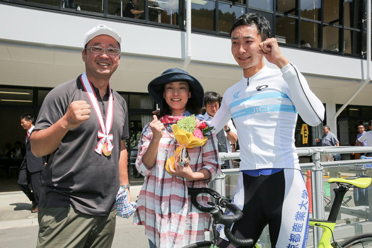 男子4kmインディヴィデュアルパーシュート　優勝の松下綾馬（京都産業大）