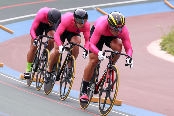 男子チームスプリント 1位 日本大(坂井、照井、治田)1分00秒405 学連新