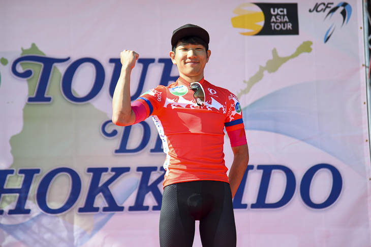 山岳賞ジャージを着た第1ステージの9月8日は21歳の誕生日だった草場啓吾(日本大学)