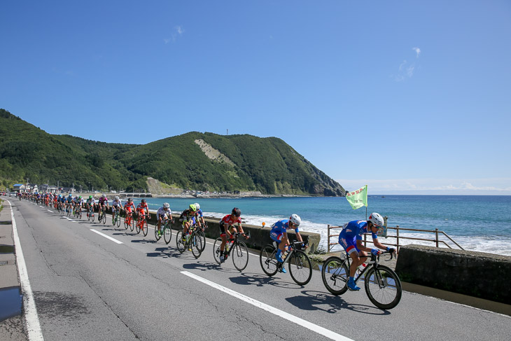 50km地点　好天に恵まれた3日間。汐首岬付近