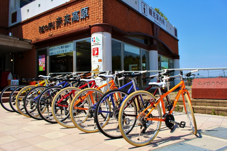 「道の駅」赤来高原のレンタサイクル。クロスバイクを１日1000円で利用できる