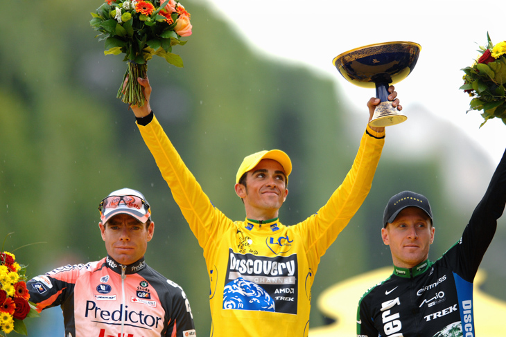 2007年 ツール・ド・フランス初総合優勝を飾ったアルベルト・コンタドール(ディスカバリーチャンネル)