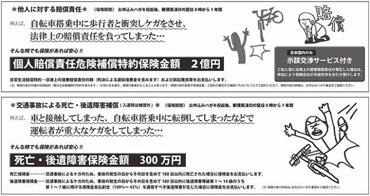 個人損害賠償2億円。死亡、後遺障害で300万円の補償内容だ