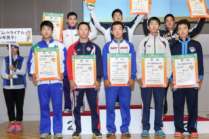 少年男子1kmタイムトライアル 表彰