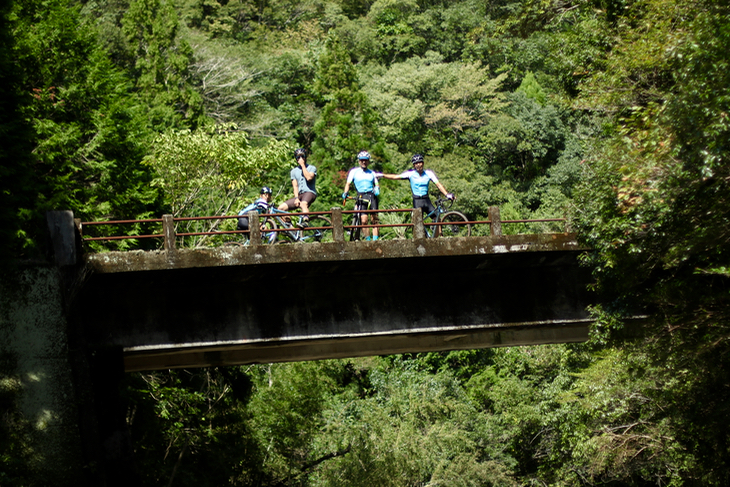 苔と滲みでエイジングされたコンクリート橋