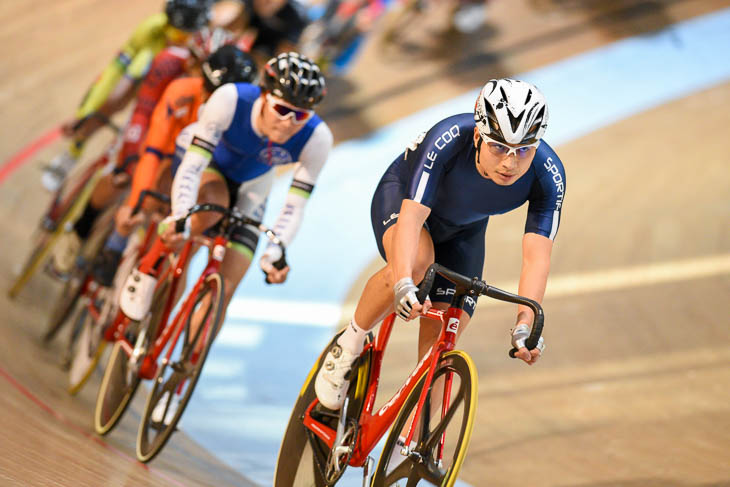 男子ポイントレース 3種目のリードを持って冷静にレースを進める橋本英也(日本競輪学校)