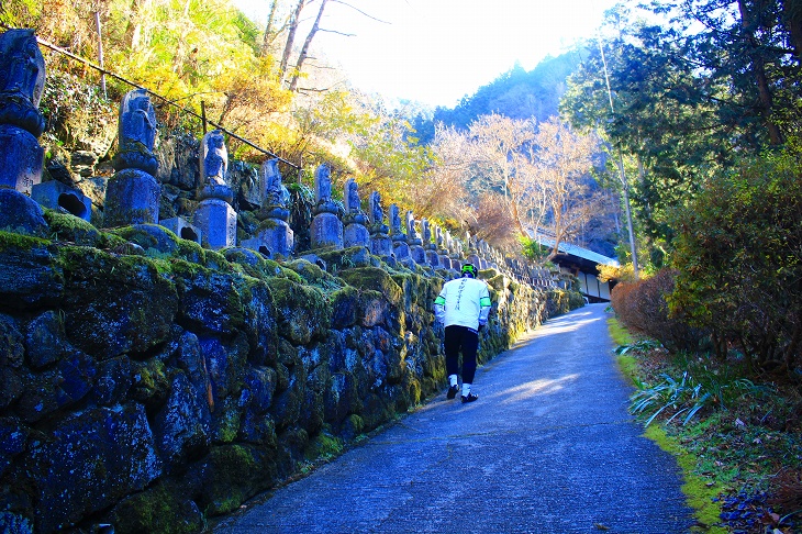 水潜寺の参道には今まで巡ってきた三十三観音石像が並んでいます