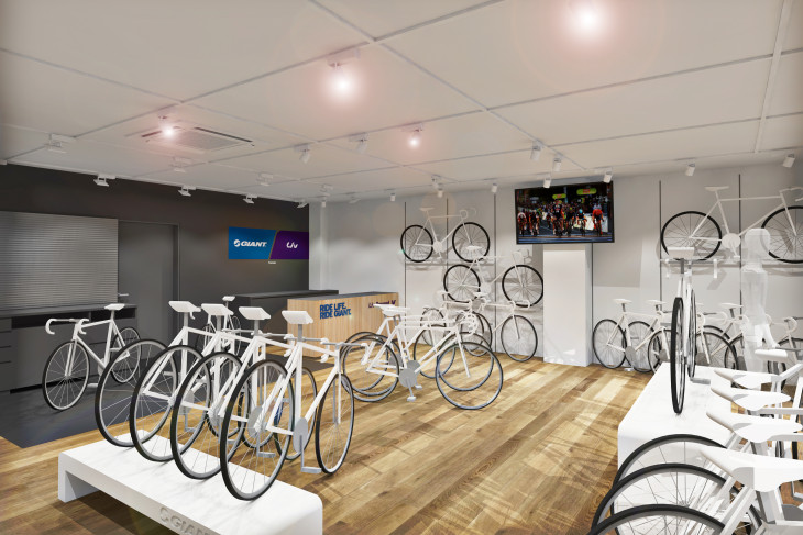 30坪のワンフロアに40台のスポーツ自転車が展示される予定だ