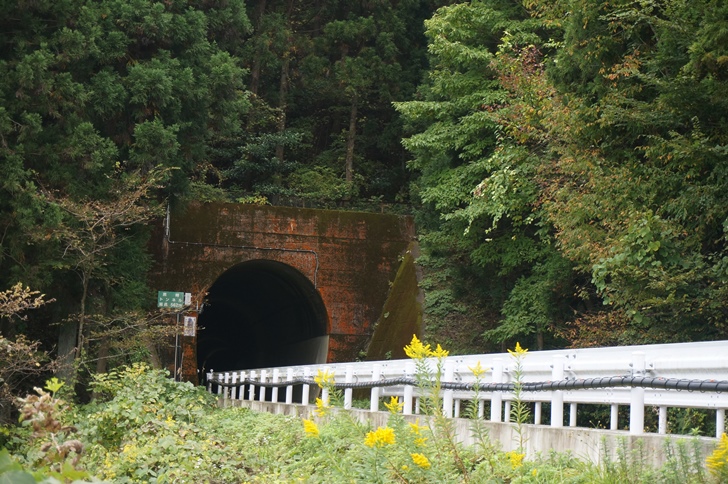 所々でBRTのバス専用道として再利用されているJR気仙沼線の軌道跡。トンネル形状から一目でもと鉄道用だと分かります！