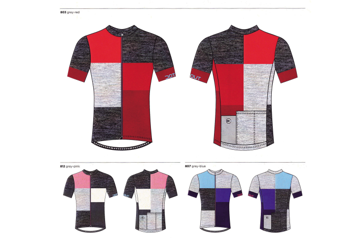 Squareカラーラインアップ（上grey-red、下左grey-pink、下右grey-blue）