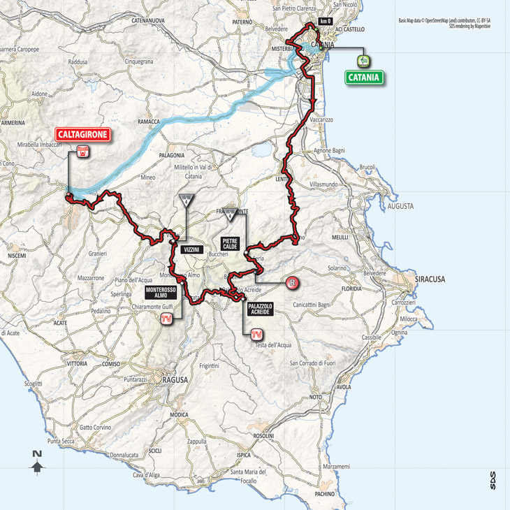 5月8日（火）第4ステージ　カターニア〜カルタジローネ　198km　☆☆☆