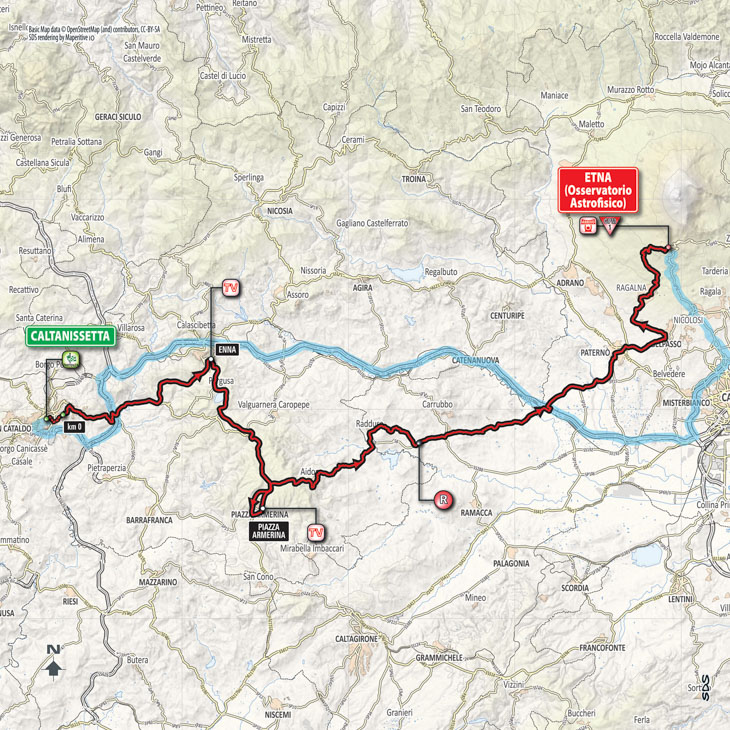 5月10日（木）第6ステージ　カルタニセッタ〜エトナ　164km　☆☆☆☆