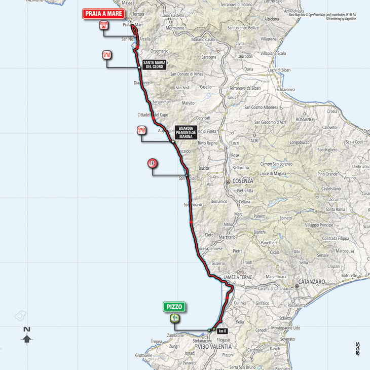 5月11日（金）第7ステージ　ピッツォ〜プライア・ア・マーレ　159km　☆