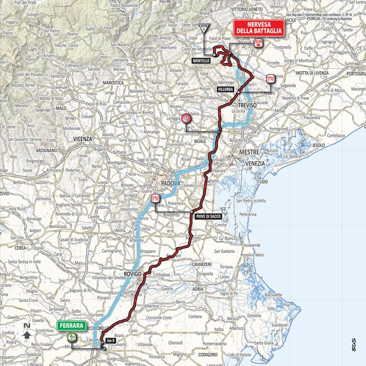 5月18日（金）第13ステージ　フェラーラ〜ネルヴェーザ・デッラ・バッターリア　180km　☆☆