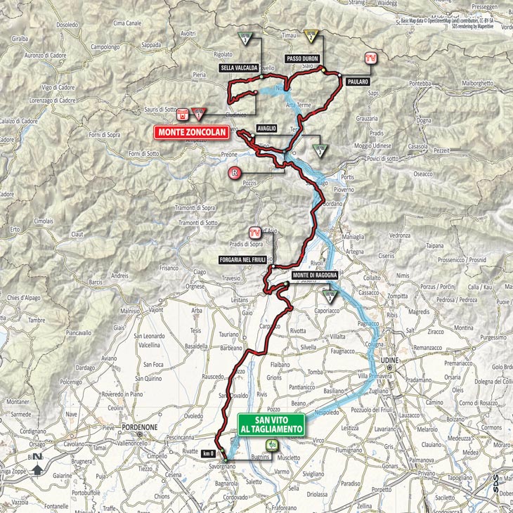 5月19日（土）第14ステージ　サンヴィート・アル・タリアメント〜モンテ・ゾンコラン　186km　☆☆☆☆☆