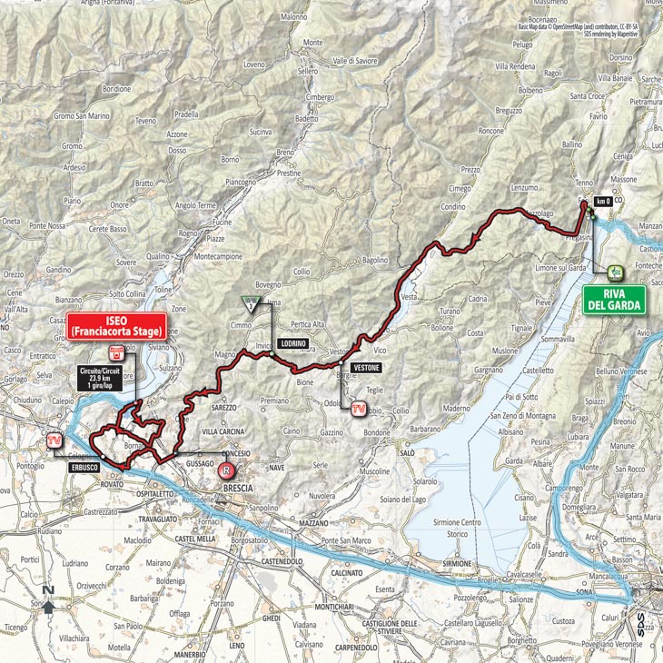 5月23日（水）第17ステージ　リーヴァ・デル・ガルダ〜イゼオ　155km　☆☆
