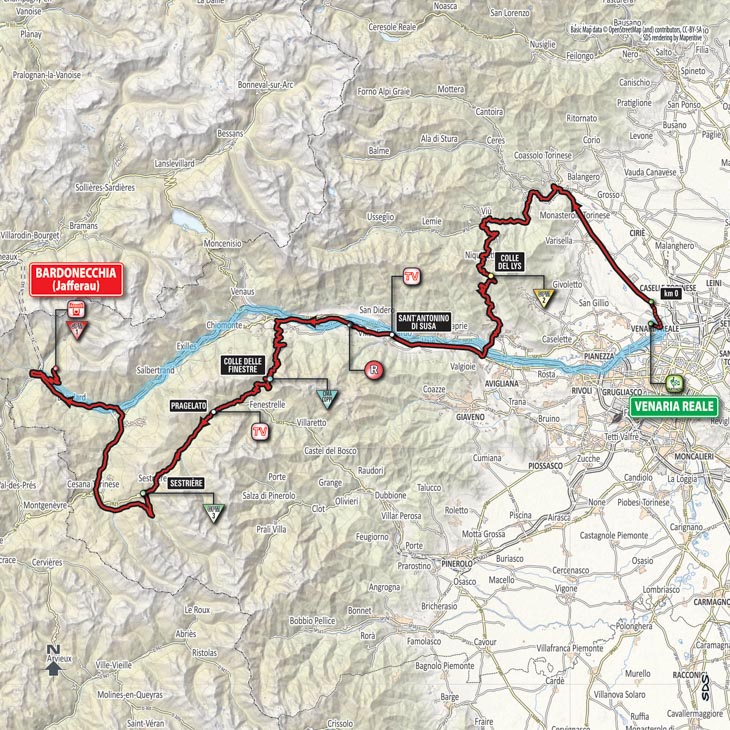 5月25日（金）第19ステージ　ヴェナリア・レアーレ〜バルドネッキア　184km　☆☆☆☆☆