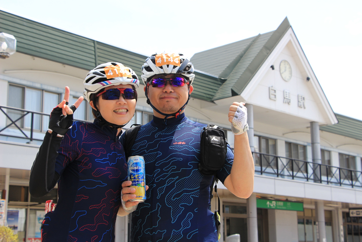 サイクルトレインの帰路は白馬駅集合となる