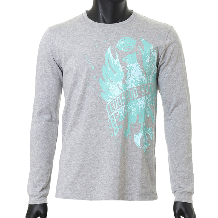 ビアンキ L/S T-SHIRTS(イーグルビッグロゴ長袖Tシャツ、グレー)