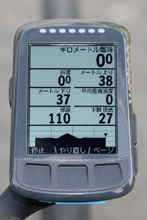 クライムページ 一番下の欄で走ってきたコースの勾配等も視覚的に確認できる