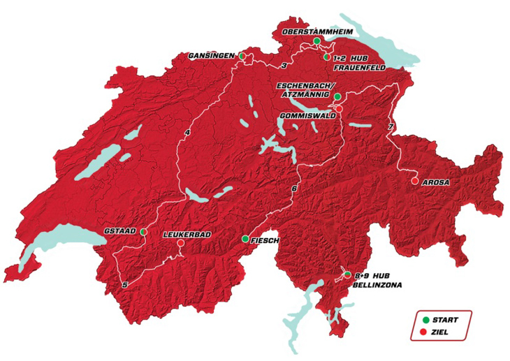 ツール・ド・スイス2018コース全体図