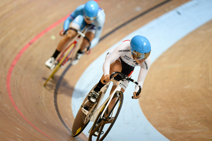 女子チームスプリント予選1位　日本体育大学 36秒625