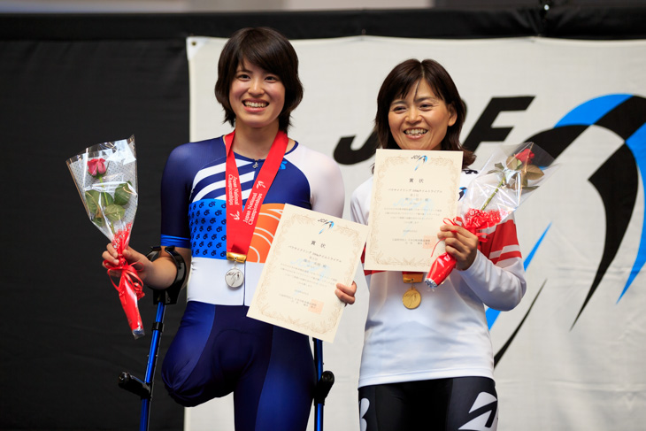 女子パラサイクリング500mタイムトライアル　表彰式
