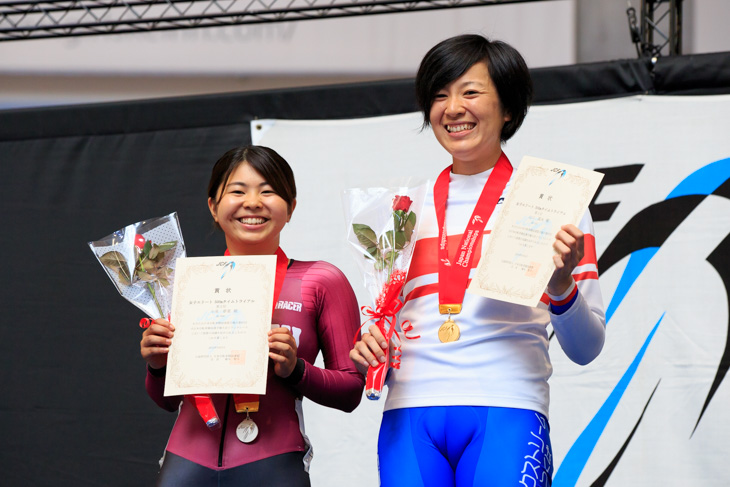 女子500mタイムトライアル 表彰式