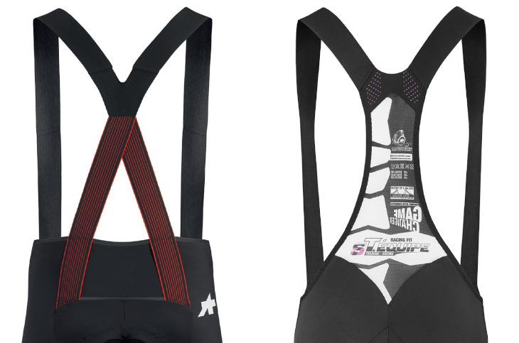 左が新世代のS9のA-FRAME STRAP 右が前世代のS7のバックビブパネル