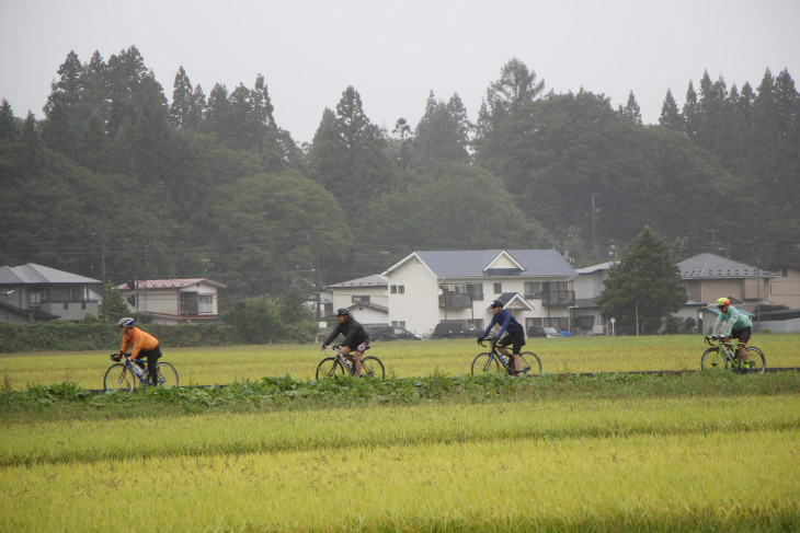 田園風景の中を走り抜けていく