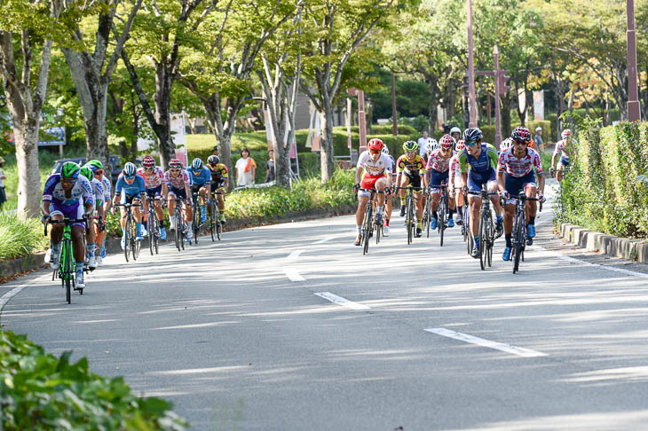 ニュートラリゼーションでレースに復帰する集団(写真右)