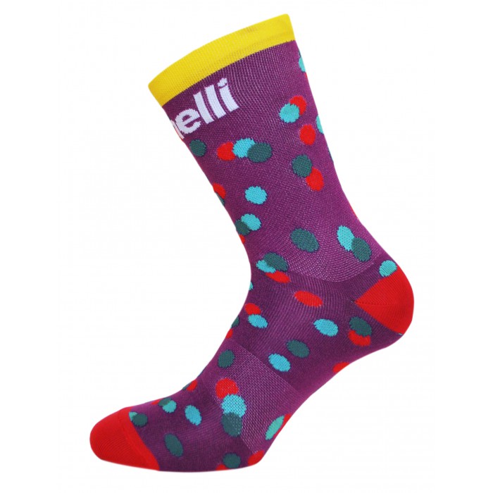 チネリ Caleido Dots Socks(ディープパープル)