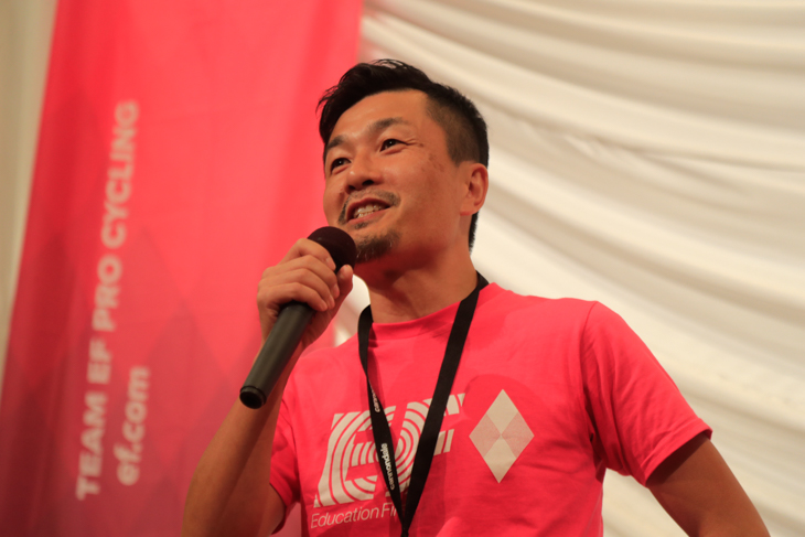 キャンデールジャパンの新社長森下敏郎さんも登壇。「一緒になってチームを盛り上げていきましょう!」