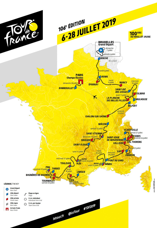 ツール・ド・フランス2019コース全体図