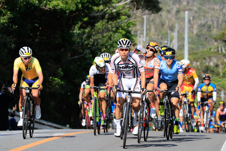 市民140kmの先頭集団 井上和郎(バルバ)や筧五郎(チャリダー男子部)の姿も