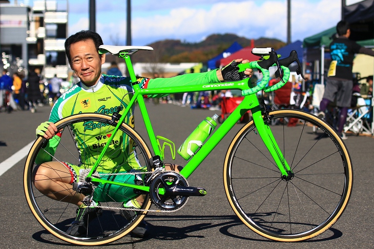 高岩史典さん(ライムグリーンロケッツ) キャノンデール SUPERSIX EVO Hi-mod