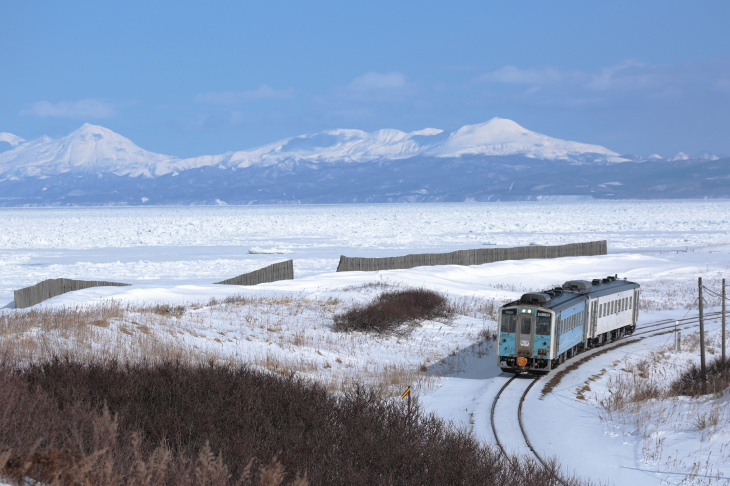 流氷物語号に乗って北浜駅へと向かう