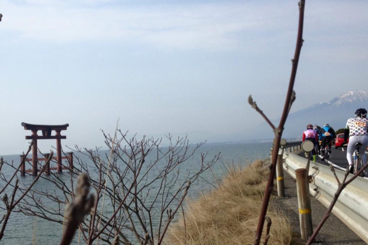 湖面に鳥居が立つ白髭神社