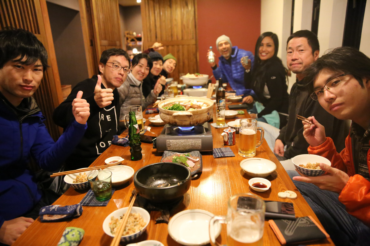 地元でも人気の料亭「久遠（くおん）」でのディナーは新年会代わりだ