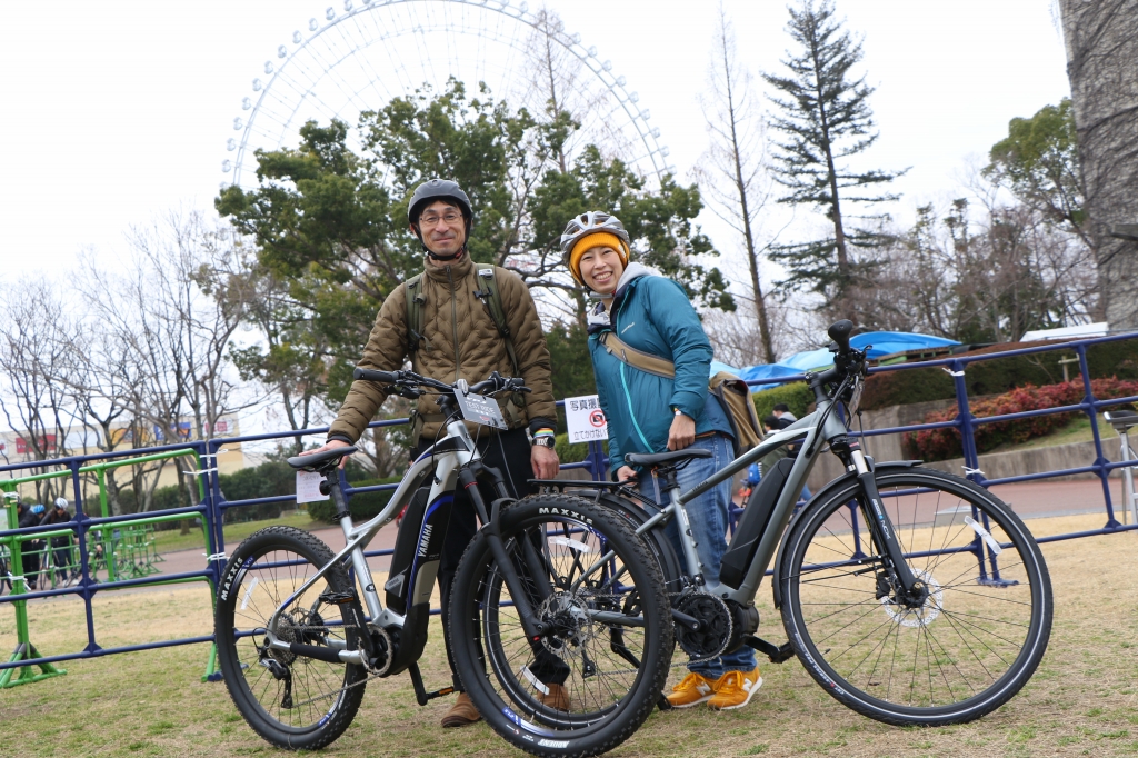 ヤマハのE-BIKEを試乗されたご夫婦