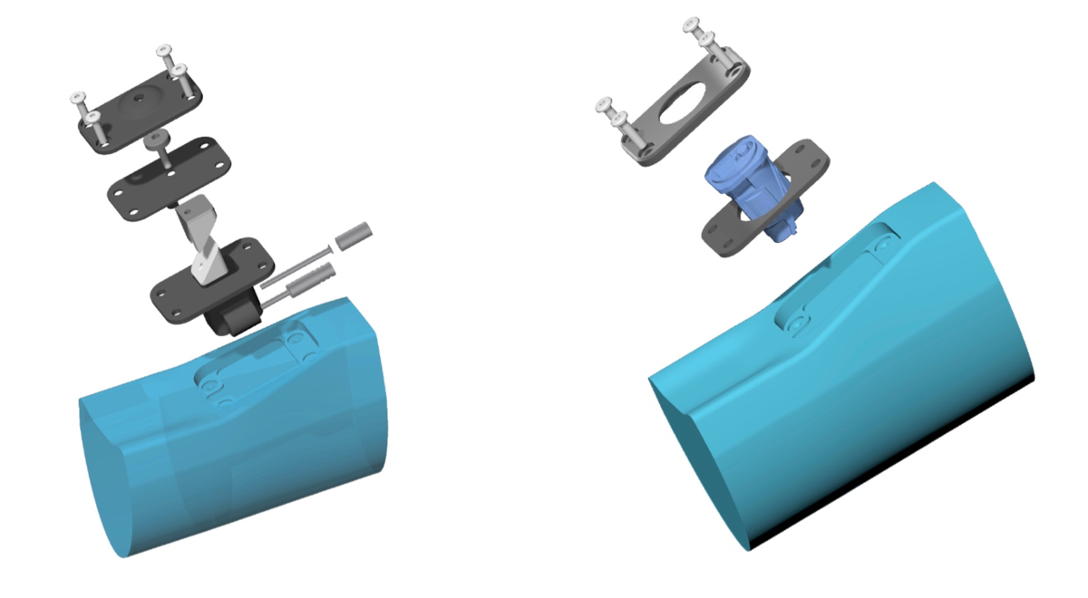 E-Linkは機械式コンポーネントのフロントディレイラーを調整するコンバージョンキットに換装できる