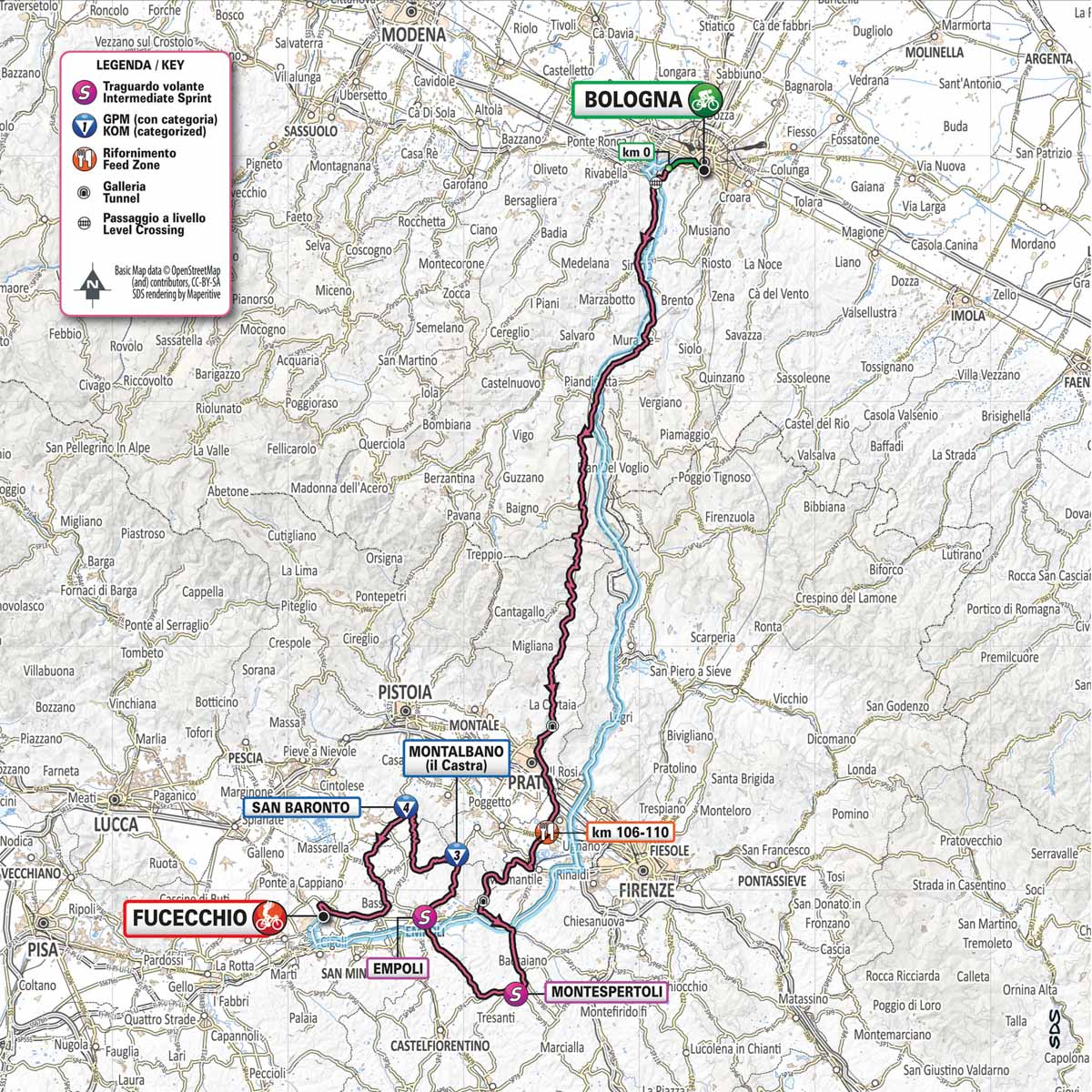 5月12日（日）第2ステージ　ボローニャ〜フチェッキオ　205km ☆☆☆