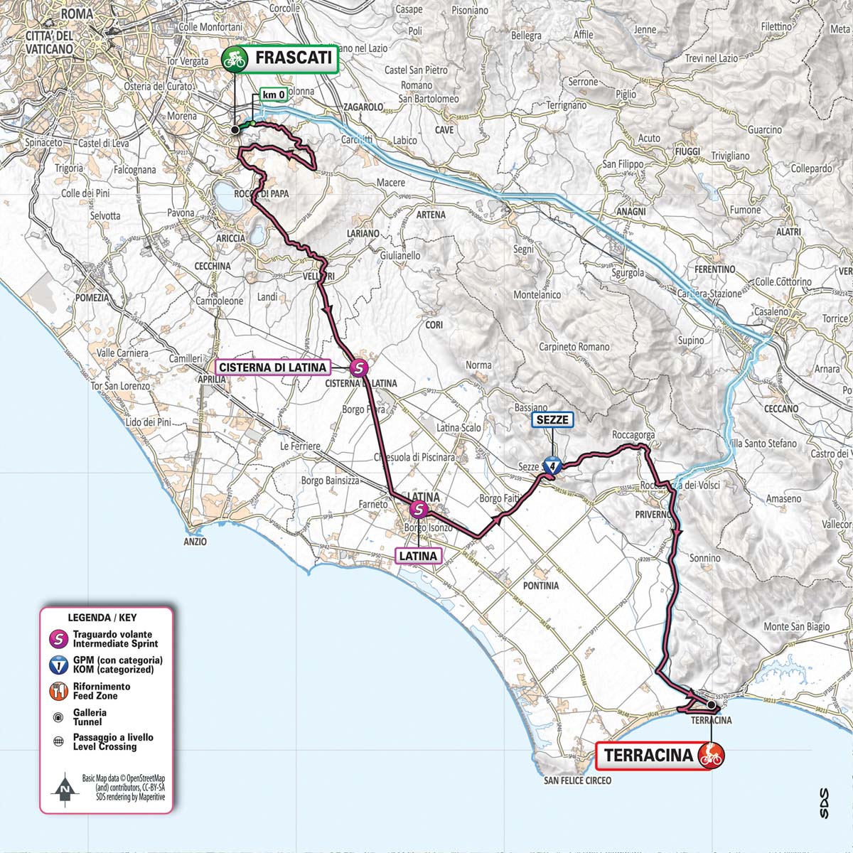 5月15日(水)第5ステージ フラスカーティ〜テッラチーナ 140km ☆
