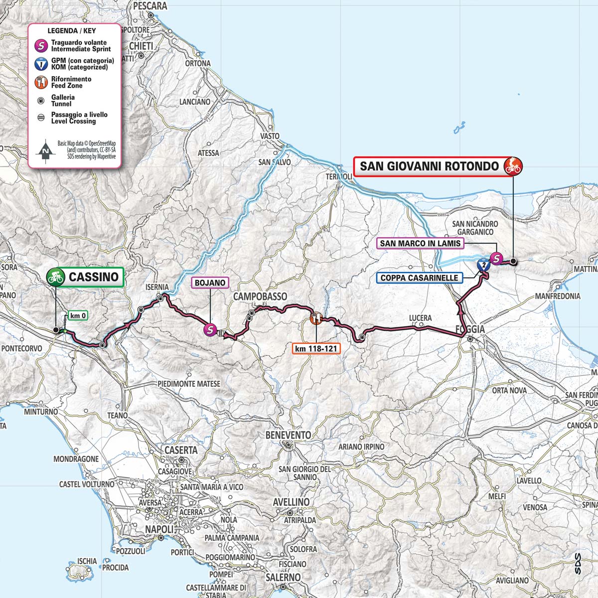 5月16日(木)第6ステージ カッシーノ〜サンジョヴァンニ・ロトンド 238km ☆☆☆