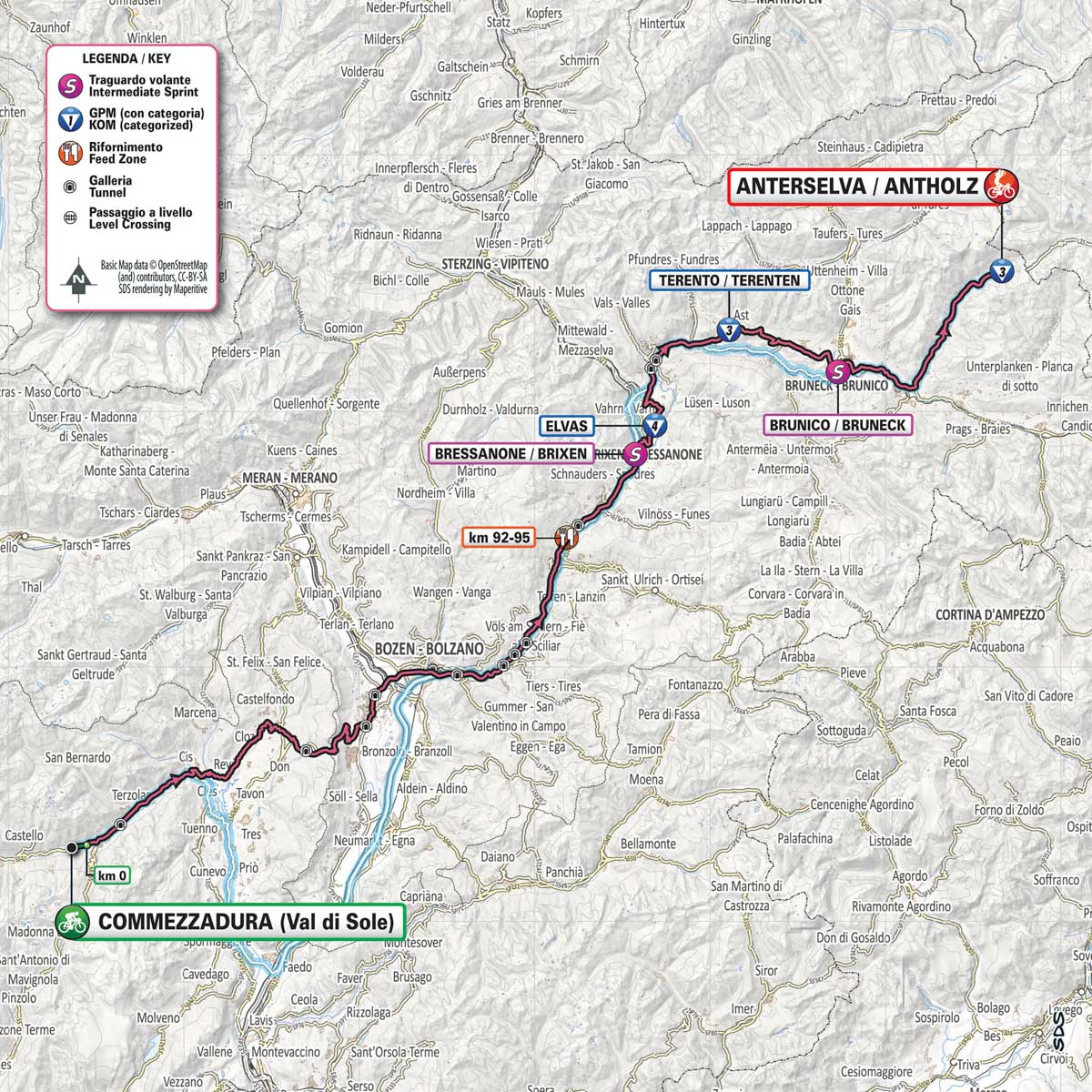 5月29日（水）第17ステージ　コメッツァデューラ〜アンテルセルヴァ　181km ☆☆☆