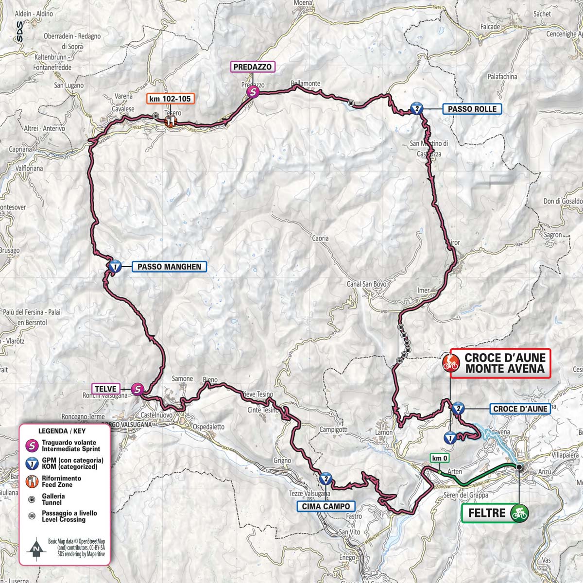 6月1日(土)第20ステージ フェルトレ〜クローチェ・ダウネ・モンテアヴェーナ 194km ☆☆☆☆☆