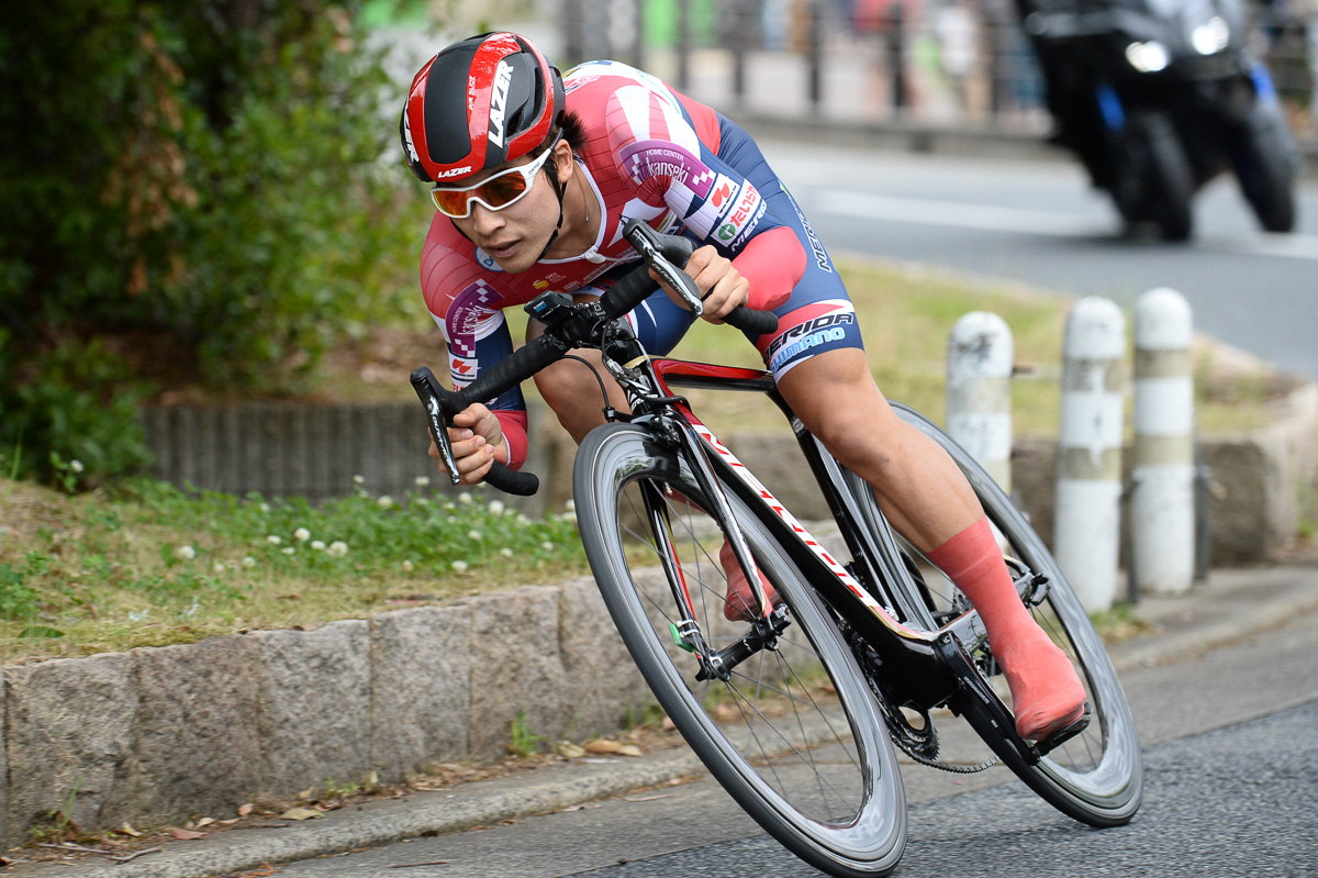 2019年TOJ堺ステージの個人TTで優勝した岡篤志（宇都宮ブリッツェン・当時）