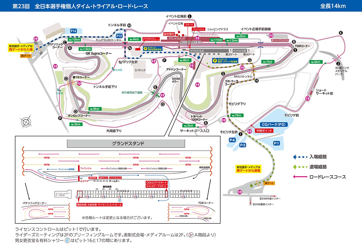 全日本選手権　個人タイムトライアル　コース図