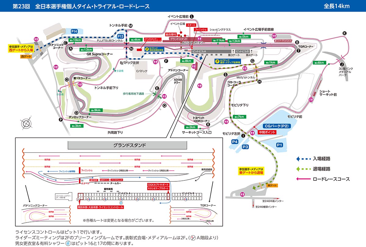 全日本選手権 個人タイムトライアル コース図